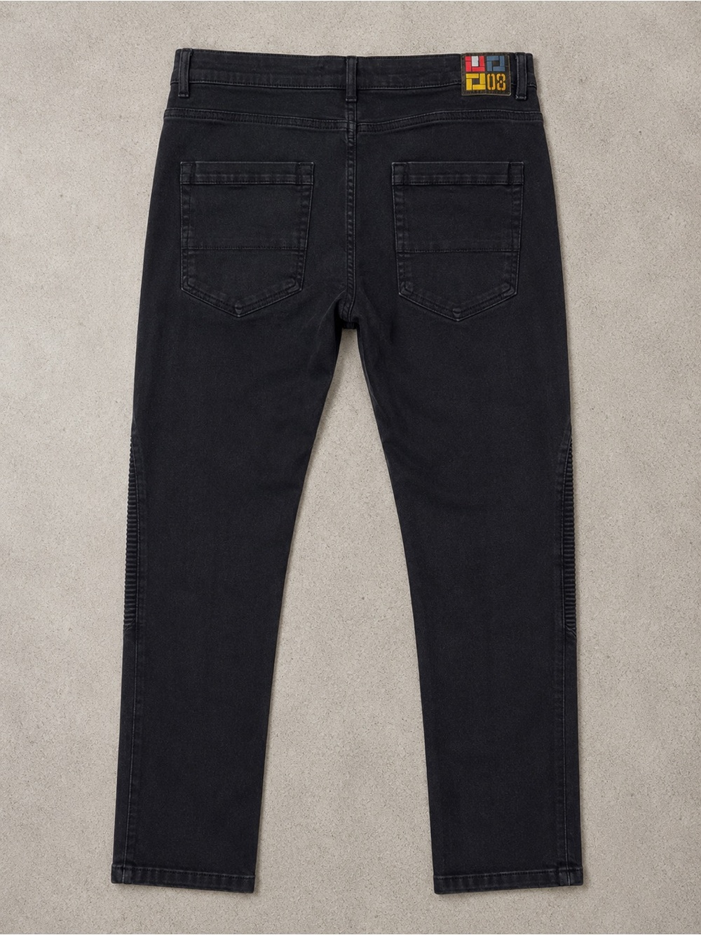 Demolition Men’s Sleek Black Moto Skinny Jean Size 38 - Picture 3 of 9